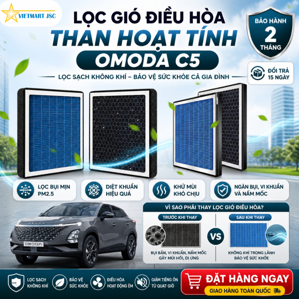 Lọc Gió Omoda C5 Lọc Gió Điều Hoà Omoda C5 Bộ Lọc Điều Hoà Than Hoạt Tính PM2.5