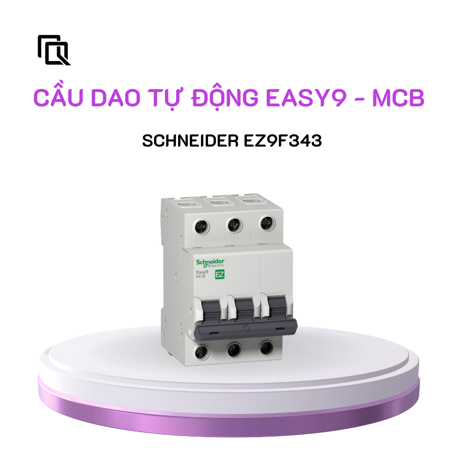MCB Cầu dao tự động Easy9 Schneider EZ9F343 6A-63A 3P 4.5kA, 400V, C curve