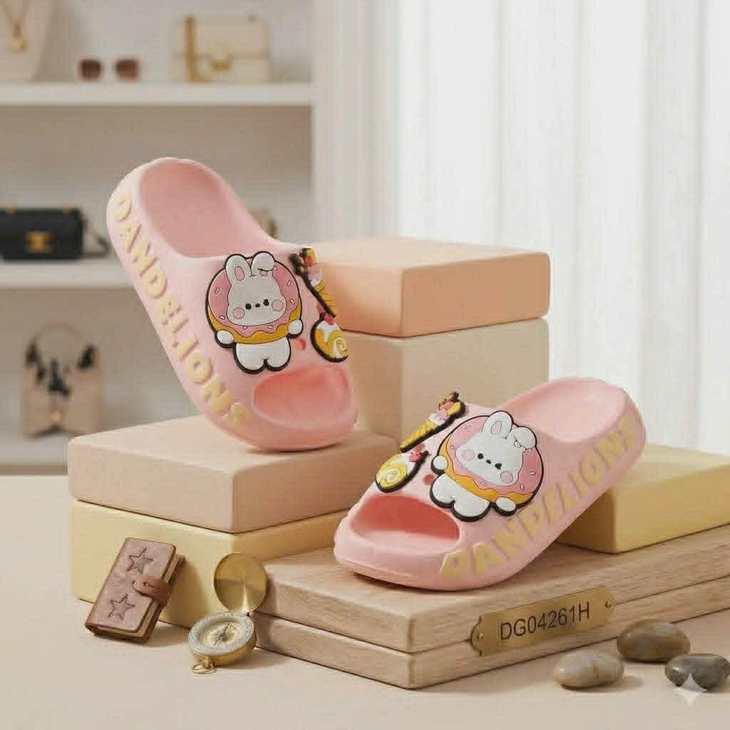 Dép Thỏ Kem Hồng Cho Bé 14.5–20cm Size 24–35 DG04261H