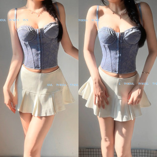 [ẢNH THẬT] Tổng hợp Áo phối ren nấc gài dáng corset có gọng định hình