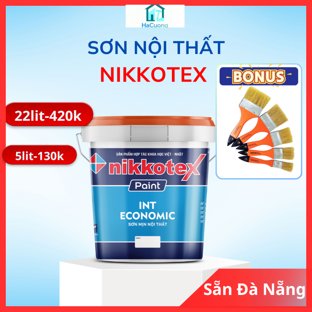 [Đà Nẵng]  (5 Lít-22 Lít) Sơn nước trong nhà Nikkotex Int Economic (Sơn nội thất)