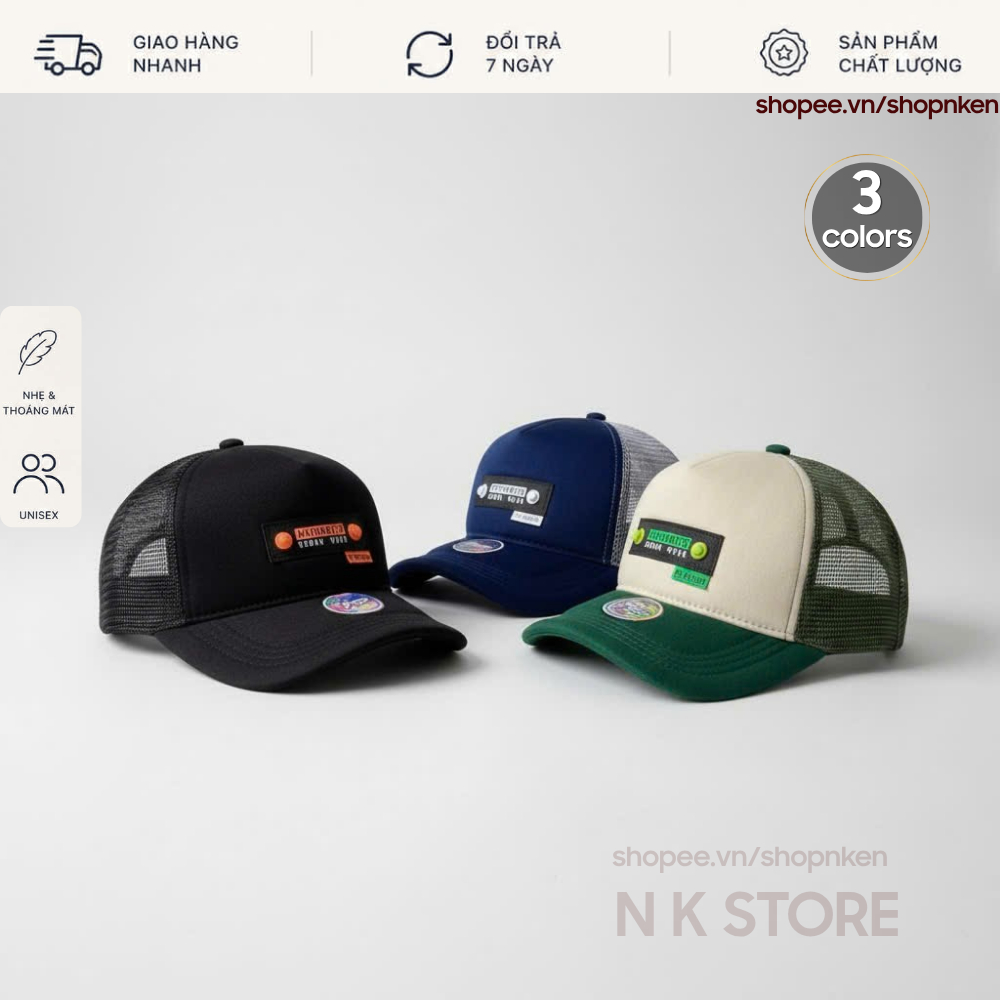 Mũ Lưới Trucker Mút Xốp – Mỏ Cong Phong Cách Streetwear