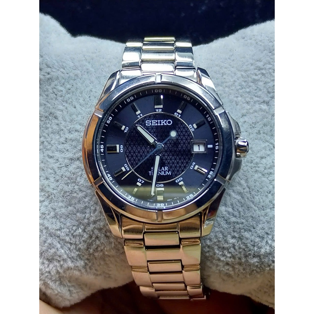 ⌚️Đồng hồ Si Nam hiệu Seiko Titanium pin năng lượng Nhật🇯🇵. Hàng đã qua sử dụng