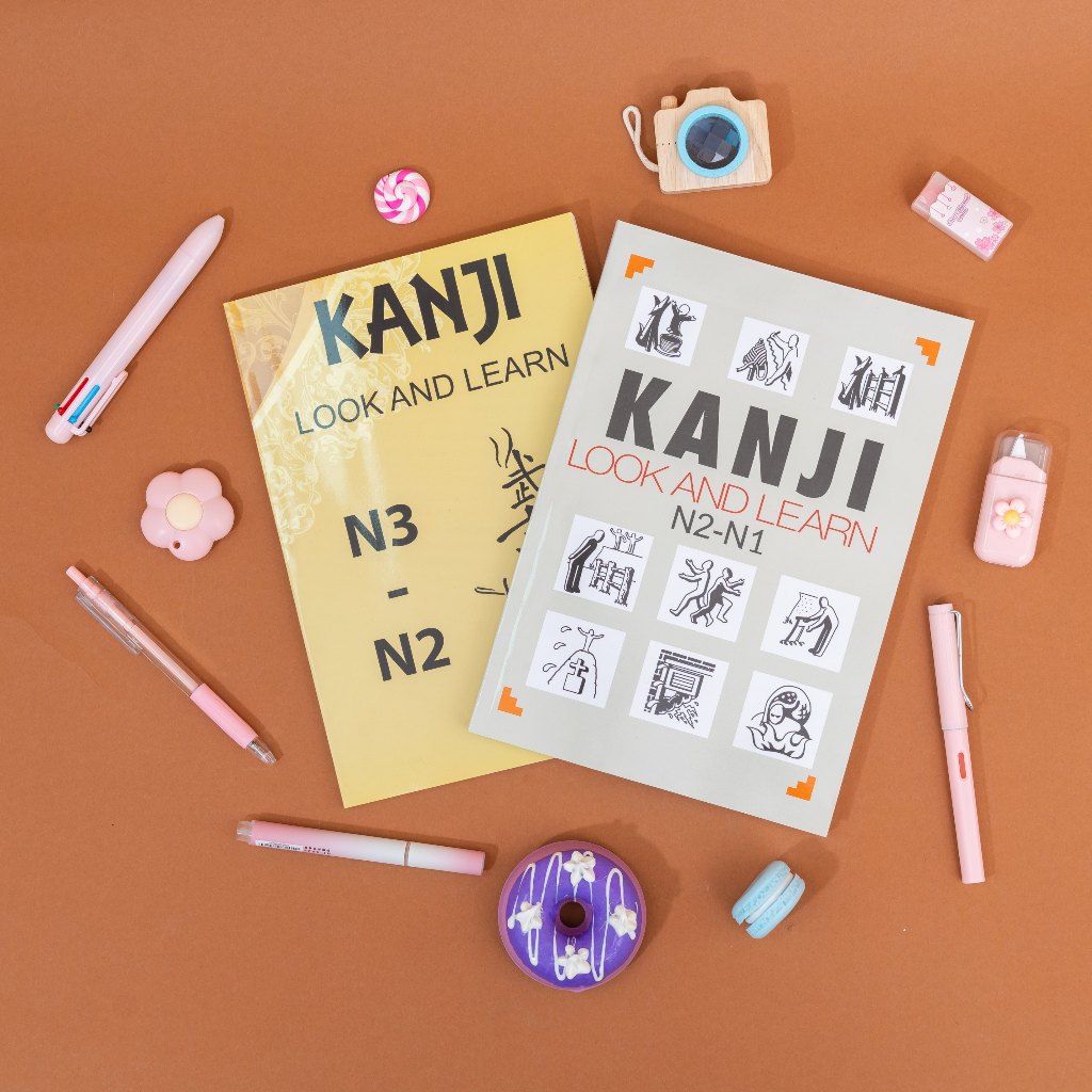 Sách | Combo Kanji Look And Learn N3–N2 & N2–N1 | Luyện Kanji Trung Cấp – Cao Cấp | Ôn Thi JLPT Hiệu