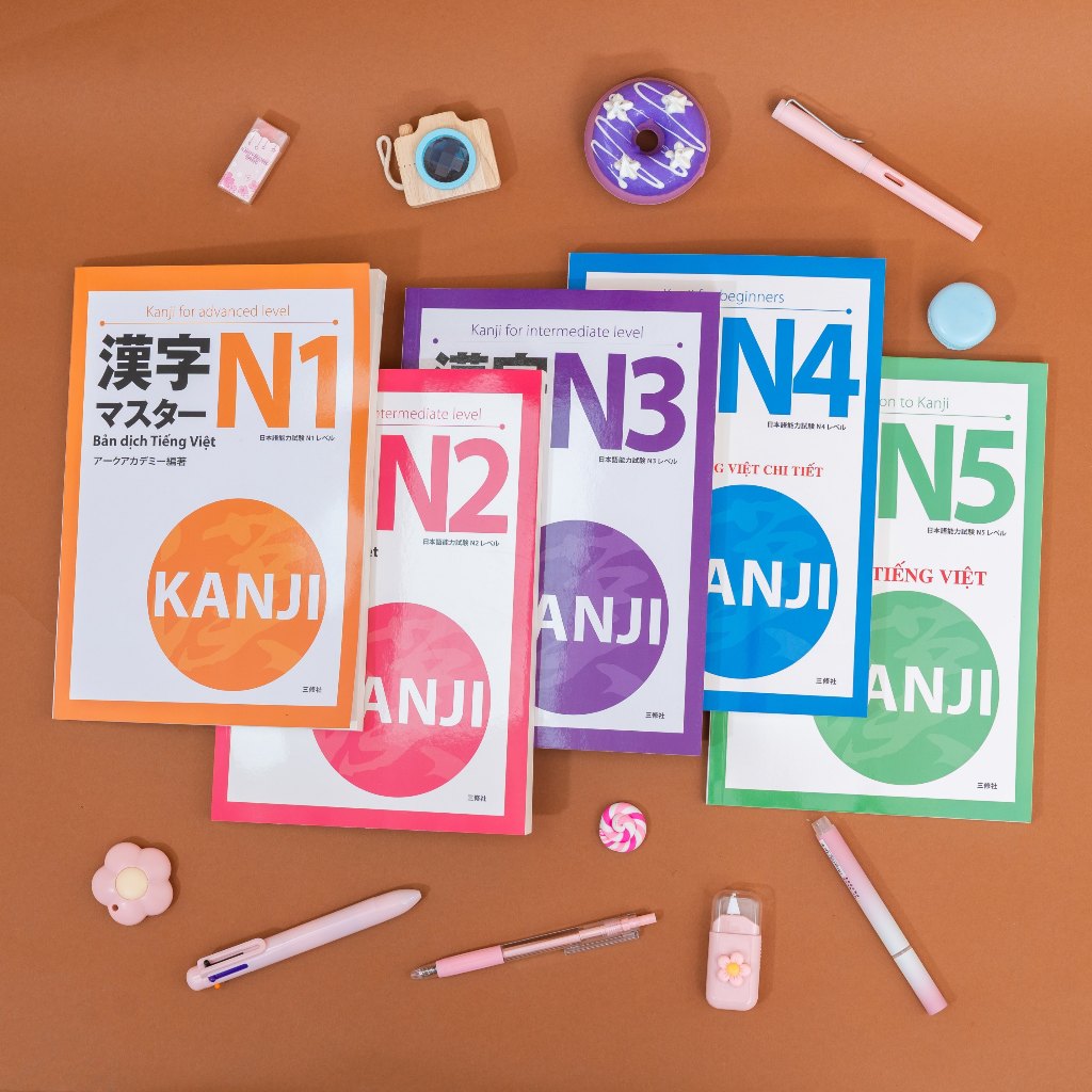Sách -  Kanji Masuta N5–N1 - Trọn Bộ Học Kanji Từ Cơ Bản Đến Cao Cấp - Luyện Thi JLPT Hiệu Quả