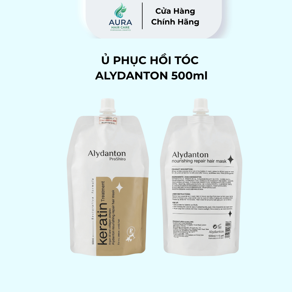 Kem Hấp Tóc Alydanton Collagen 500ml - Phục Hồi Tóc Hư Tổn Nặng, Giúp Tóc Đanh Dai Và Siêu Mềm Mượt