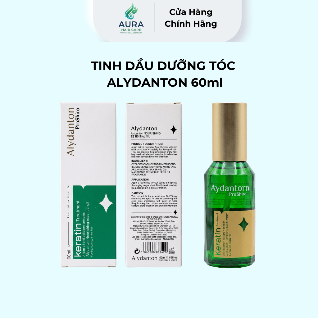 Tinh Dầu Dưỡng Tóc Alydanton Collagen 60ml - Phục Hồi Tóc Hư Tổn, Ngăn Chẻ Ngọn, Dưỡng Tóc Bóng Mượt
