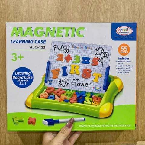 Đồ chơi giáo dục : Bộ bảng vẽ và học chữ số nam châm 2 trong 1 (Magnetic Learning Case), 3ages+, No.