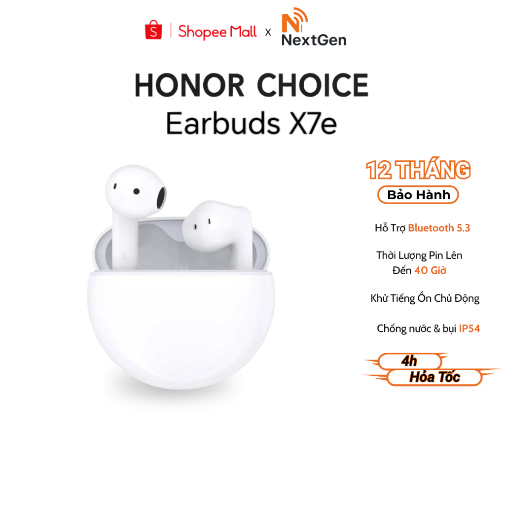 Tai nghe bluetooth HONOR CHOICE Earbuds X7e - Bản Quốc Tế - Bảo hành 12 Tháng