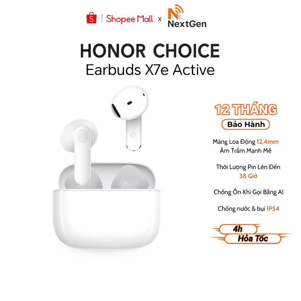 Tai nghe bluetooth HONOR CHOICE Earbuds X7e Active - Bản Quốc Tế - Bảo hành 12 Tháng