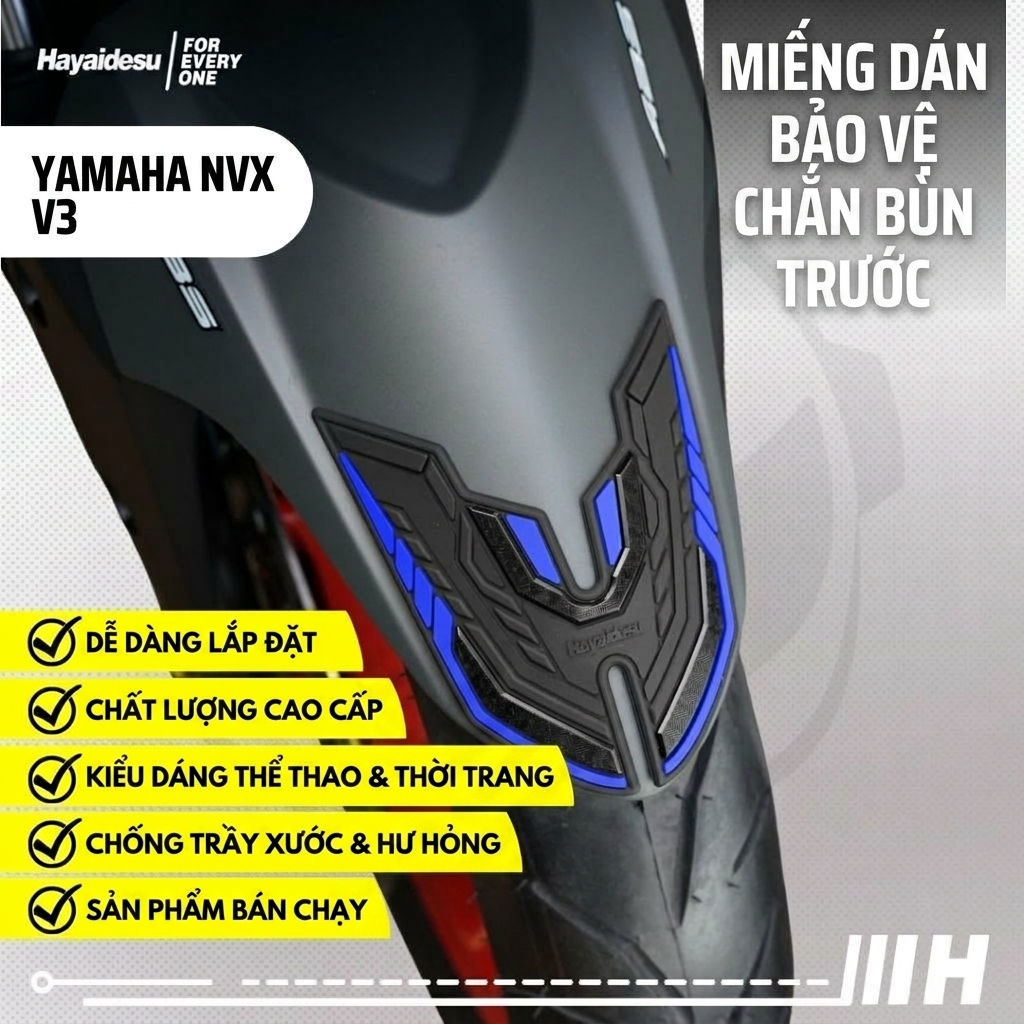Hayaidesu Yamaha NVX V3 - Miếng dán bảo vệ chống trầy dè trước chính hãng
