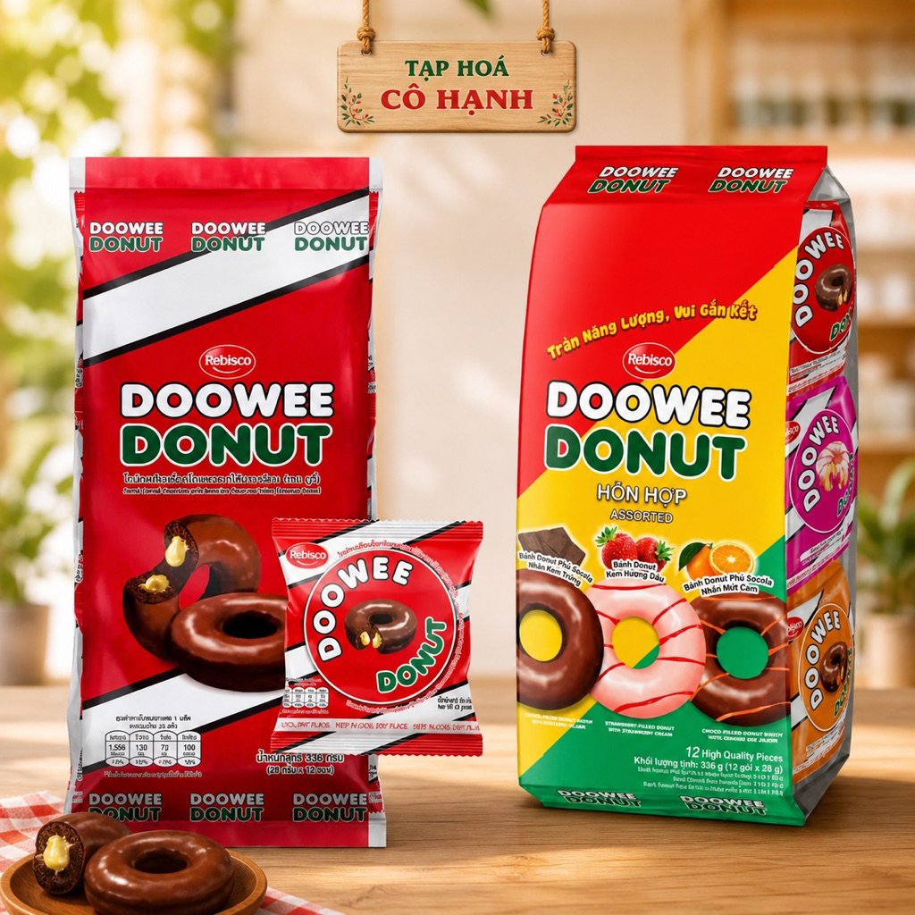 🍩 BÁNH DOOWEE DONUT NHÂN KEM – NGON MÊ LY 🍩