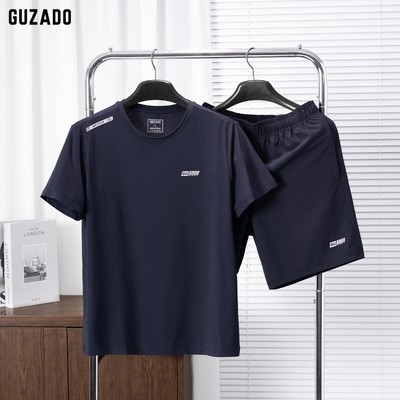 Set Bộ Thể Thao Nam GUZADO Vải Thun Lạnh và Gió Cao Cấp Nhẹ Thoáng, Chạy Bộ, Tập Gym Thoải Mái GBT06