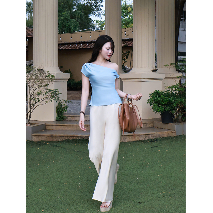 LYC FASHION - Áo Lụa Lệch Vai Hàn Châu | BigBuy360 - bigbuy360.vn