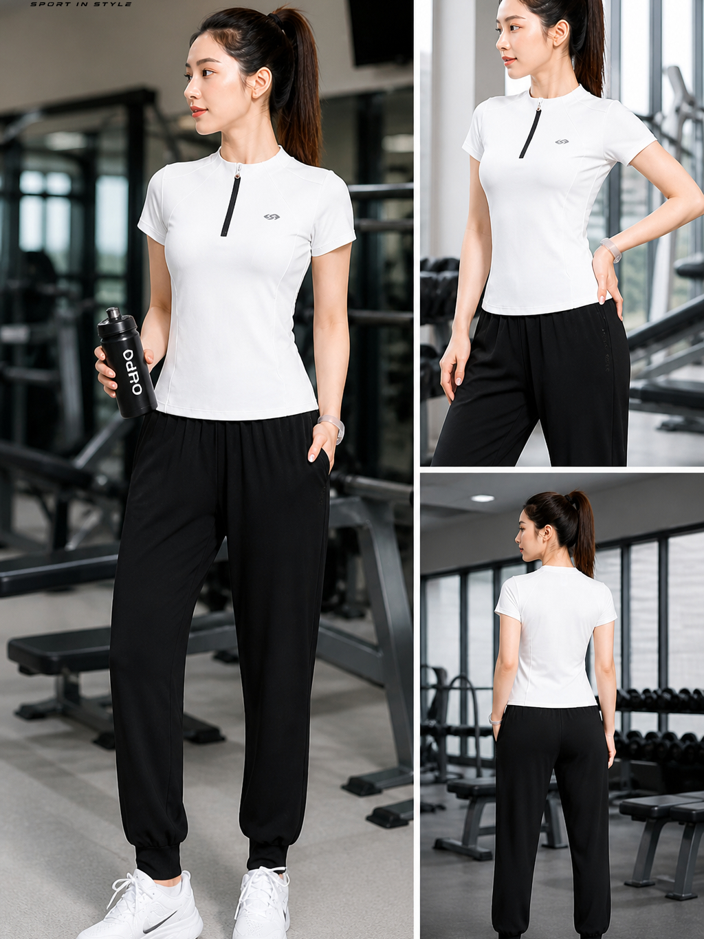 S14 — Bộ đồ tập nữ áo cổ trụ jogger 8