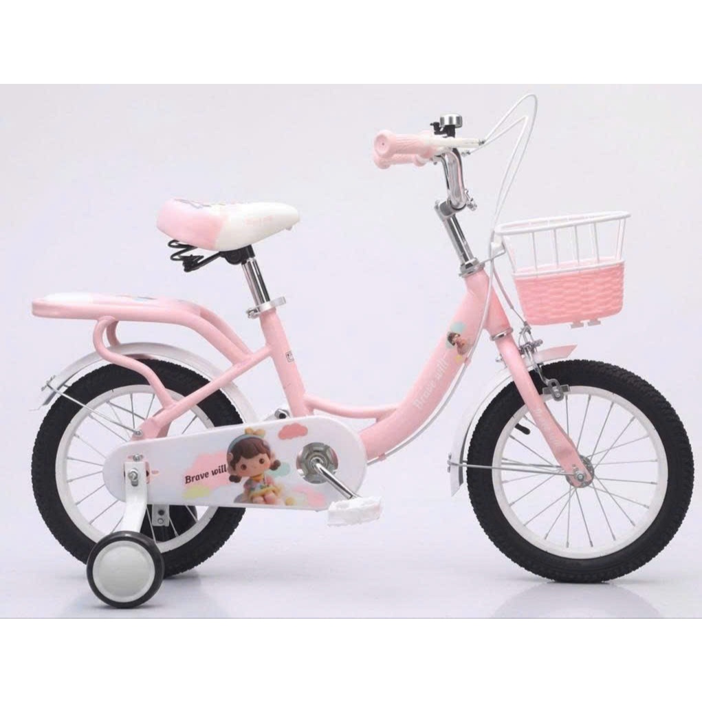 Xe đạp bé gái BRAVE WILL 007 baga liền khung dòng đẹp size 12 đến 20 - HÀNG NHẬP KHẨU CHÍNH HÃNG