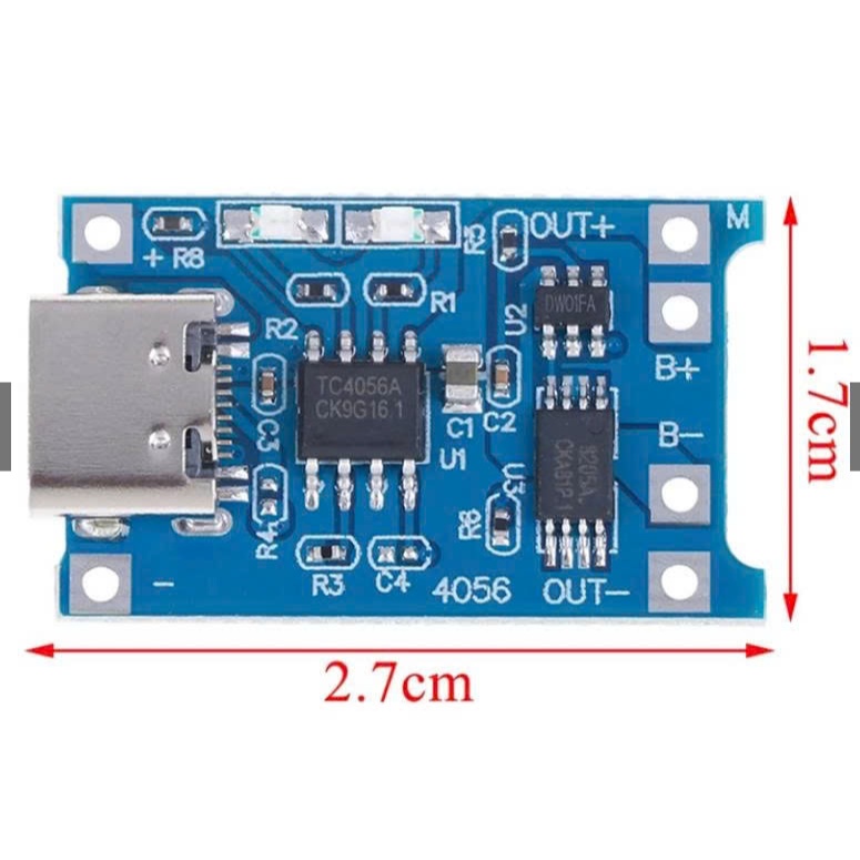 combo 8 Mạch Sạc Pin TP4056 Cổng TYPE-C USB Có bảo vệ - Mạch Sạc Pin Lithium - Li-ion - 18650 TP4056