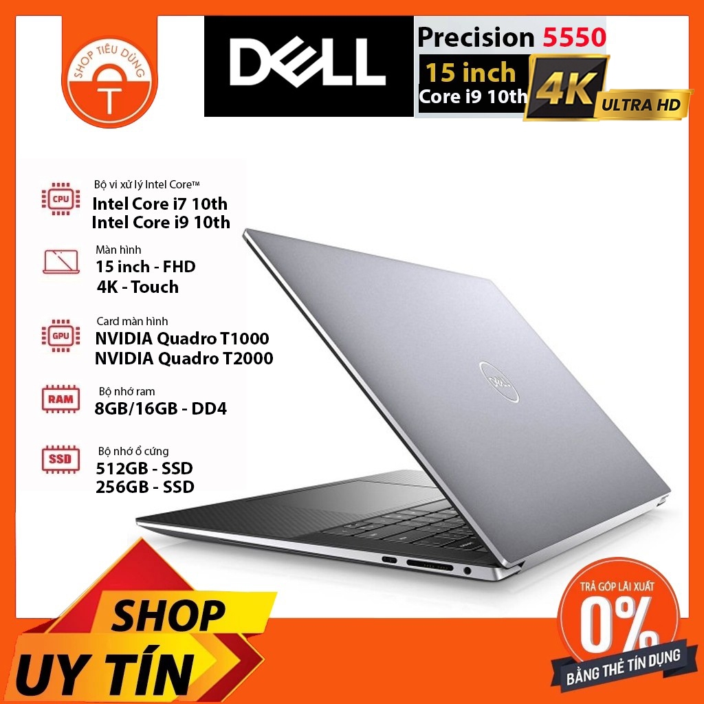 ⚡️[Giá Tốt] Laptop Dell Precision 5550 Core i9-10th Ram 16Gb SSD 512Gb VgaT2000 Màn 4K Touch Đỉnh Ca