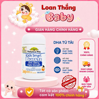 DHA Tú Tài Nature's Way - DHA 300mg Bổ Sung Dầu Cá Cô Đặc Omega 3 RTG Hàm Lượng Cao Cho Bé - Hộp 50 Viên-SHOP 1