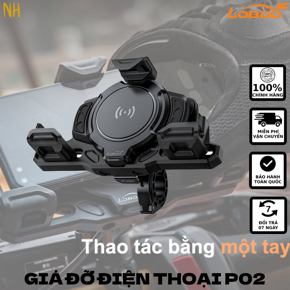 GIÁ ĐỠ ĐIỆN THOẠI CHỐNG RUNG LOBOO P02 CÓ SẠC [CHÍNH HÃNG]