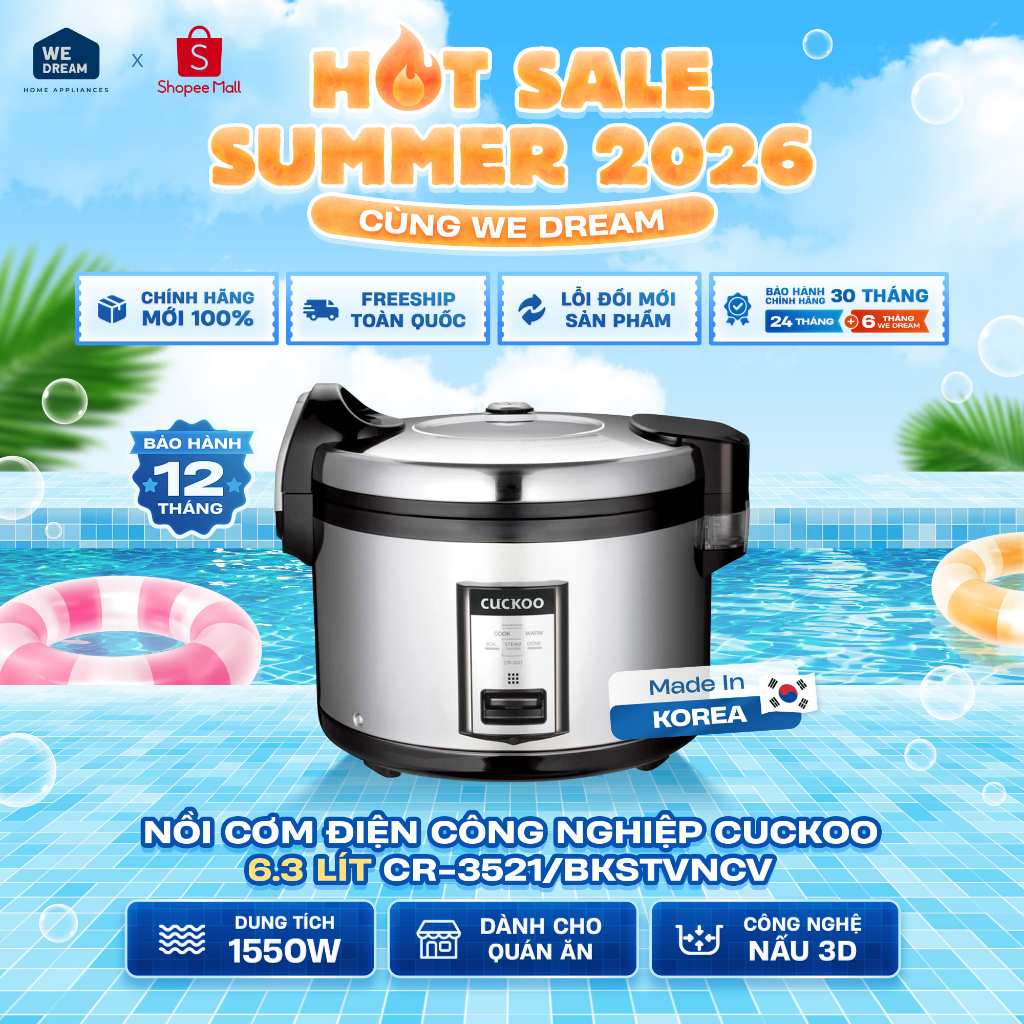 CR-3521 - Nồi Cơm Điện Công Nghiệp Cuckoo 6.3 Lít CR-3521/BKSTVNCV - Chính Hãng, Mới 100%
