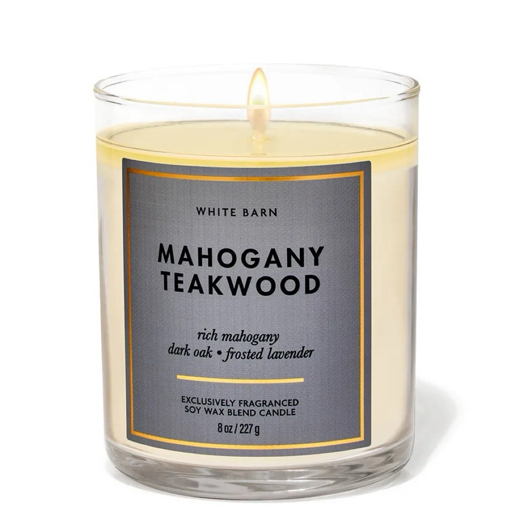 Nến thơm 1 tim Bath & Body Works Mahogany Teakwood 227g