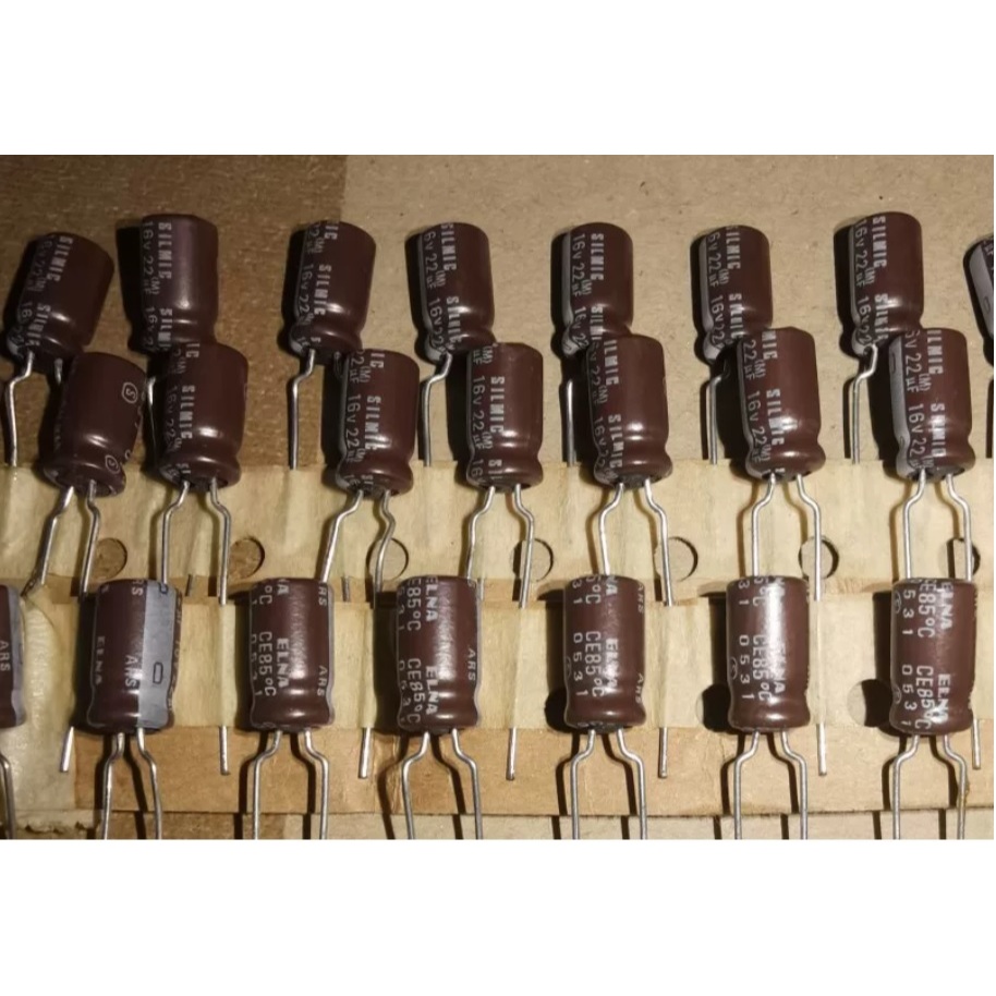 Tụ Elna silmic ARC 22uf 16v, elna nâu có phân cực 22uf 16v