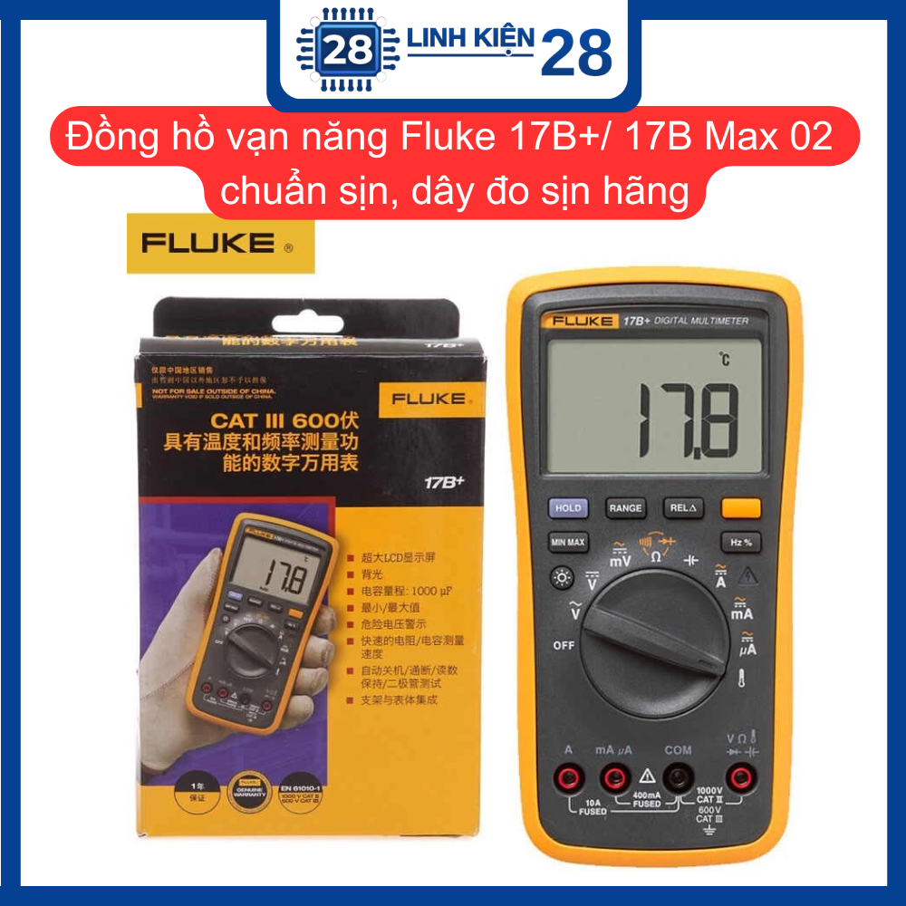 Đồng hồ vạn năng Fluke 17B+/ 17B Max 02 chuẩn sịn, dây đo sịn hãng. linhkien_28