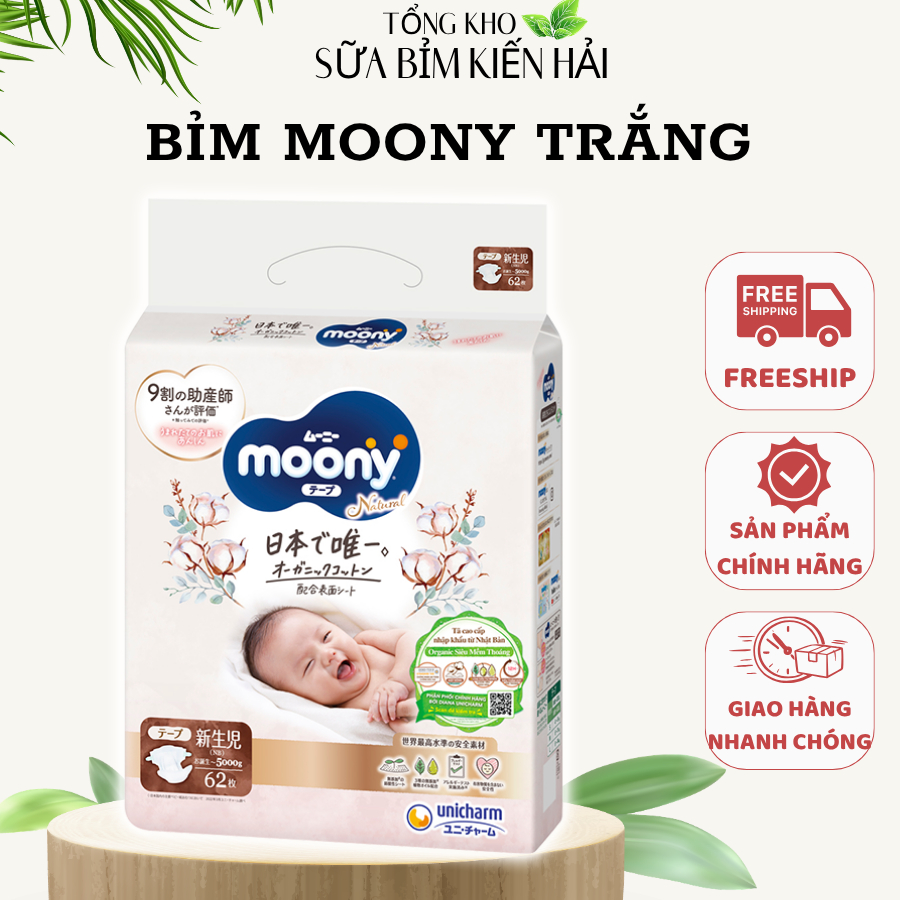 Bỉm Moony Dịu Nhẹ, Moony trắng, Moony Natural. Bỉm dán, bỉm quần siêu cao cấp cho Bé.