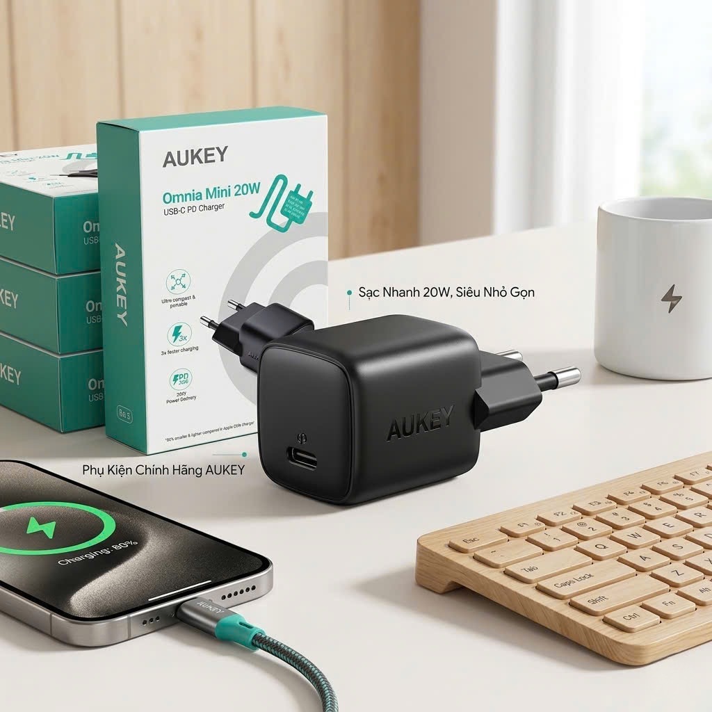 Củ sạc nhanh 20W hãng Aukey