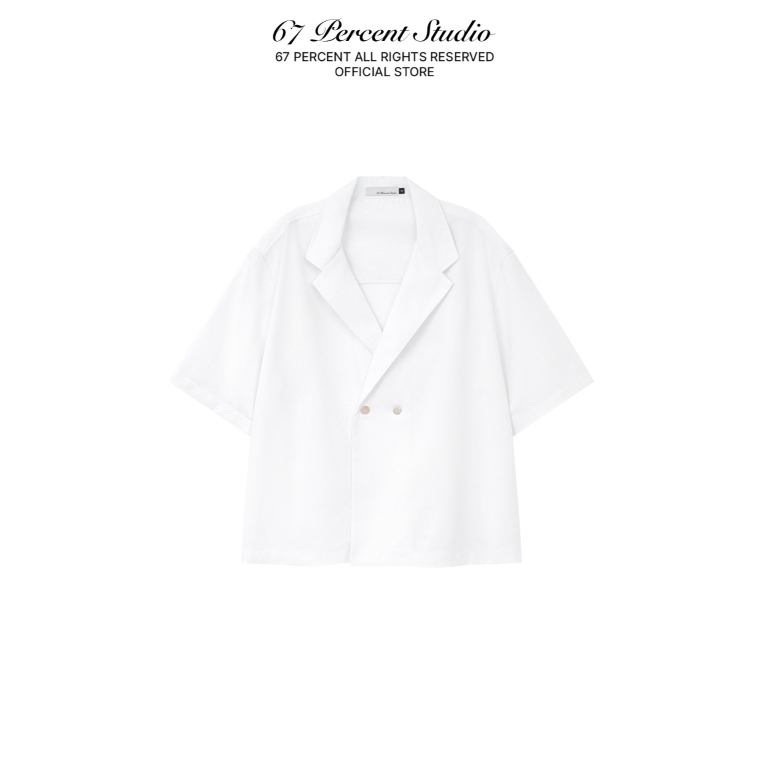 Áo Sơ Mi Ngắn Tay Cổ Bẻ Kiểu Cách 67PERCENT/67% - NOTCH LINEN SHIRT