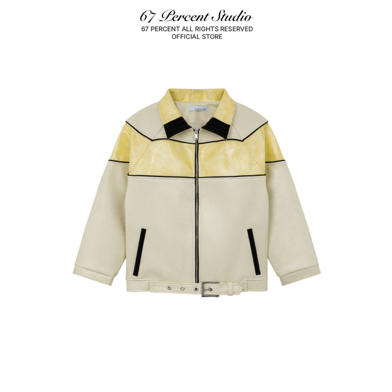 Áo Khoác Biker Chất Liệu Faux Leather Cổ Đứng 67PERCENT/67% - SATRIA LEATHER JACKET