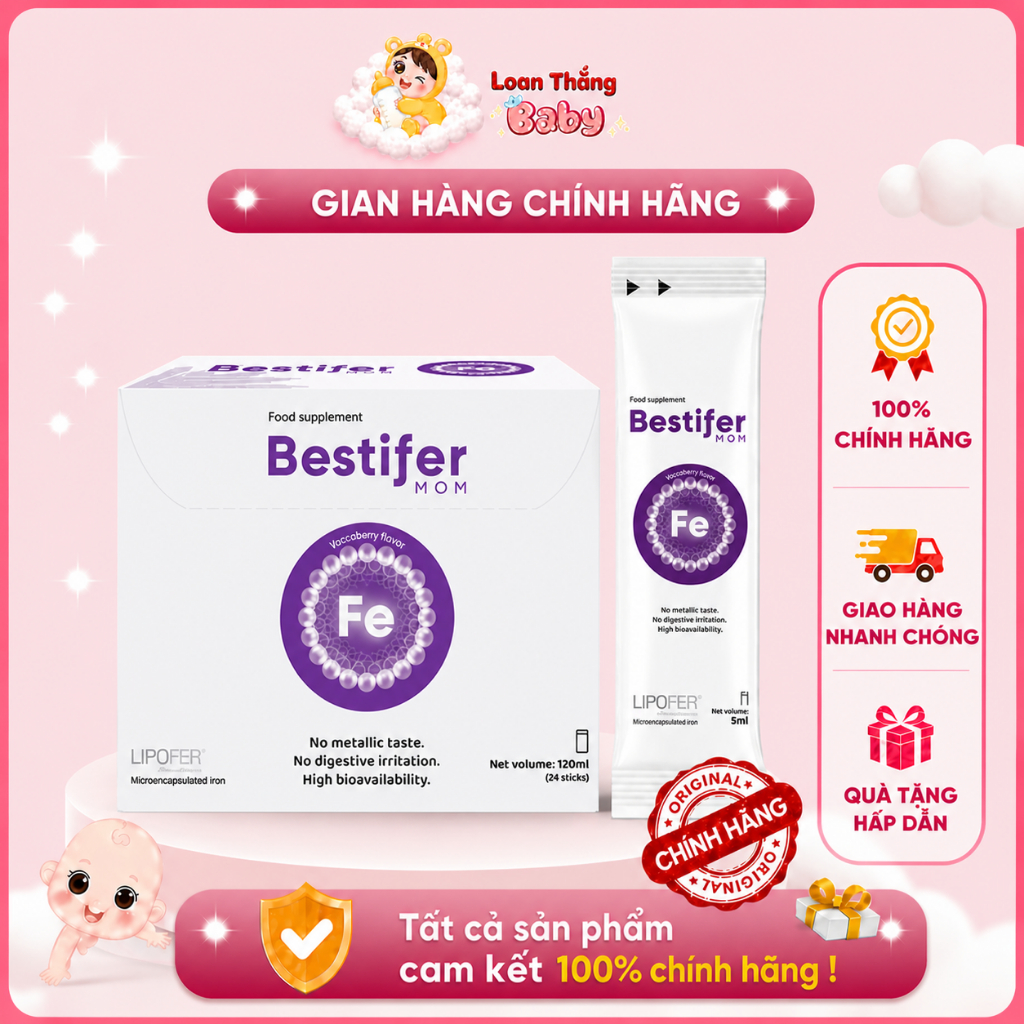 Sắt bầu Bestifer Mom dạng nước hỗ trợ bổ sung sắt cho mẹ bầu và sau sinh