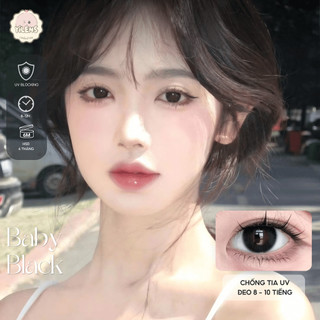 Lens mắt 6 tháng màu Baby Black, kính áp tròng YILENS đủ độ cận (0 - 8 độ)