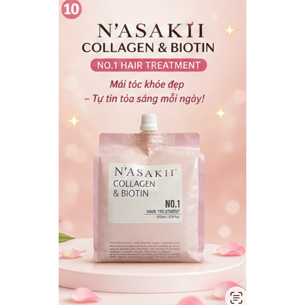 NASAKII COLLAGEN & BIOTIN NO.1 – KEM Ủ PHỤC HỒI TÓC CHUYÊN SÂU