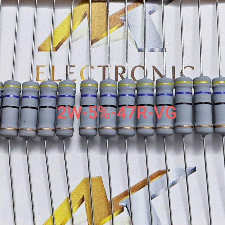 (Combo 10 con) Điện trở 2W 47Ω 47R 47ohm sai số 5% Vỉ giấy chất lượng cao (Combo)