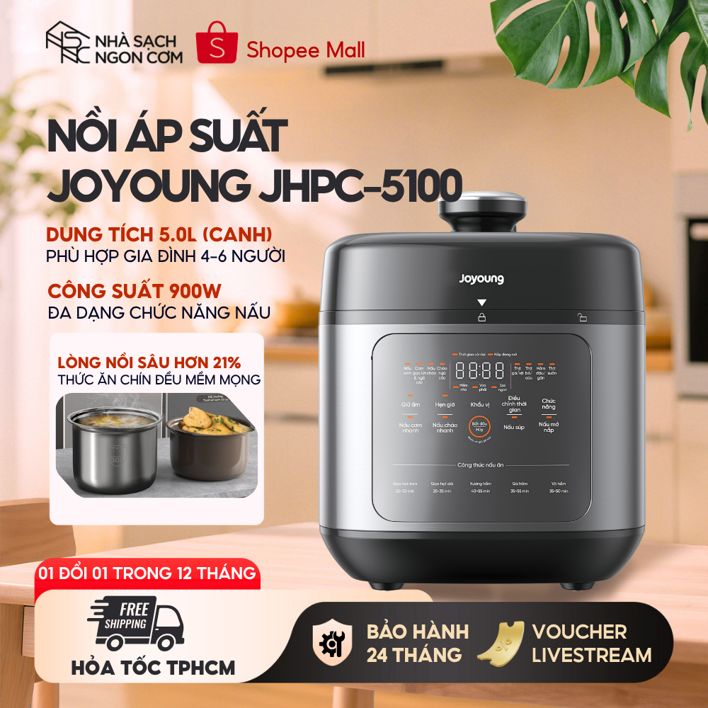 Joyoung Nồi áp suất tự xả áp JHPC-5100 - 2 lòng nồi - BH chính hãng 24 tháng