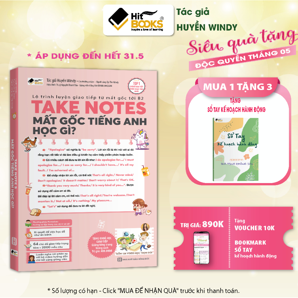 [MỚI MỞ BÁN] Sách - Take Notes Mất Gốc Tiếng Anh Học Gì? TẶNG KHOÁ HỌC HITBOOKS
