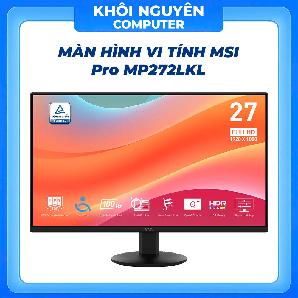 Màn Hình Máy Tính MSI Pro MP272LKL 27 Inch IPS 100Hz FHD 1ms 109% sRGB HDMI DP Chính Hãng