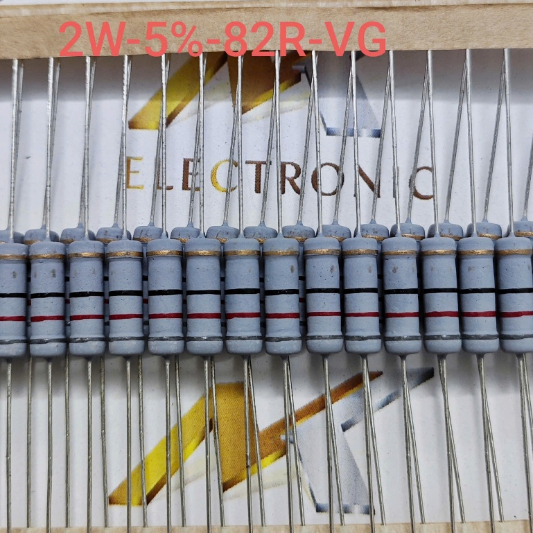 (Combo 10 con) Điện trở 2W 82Ω 82R 82ohm sai số 5% Vỉ giấy chất lượng cao (Combo)