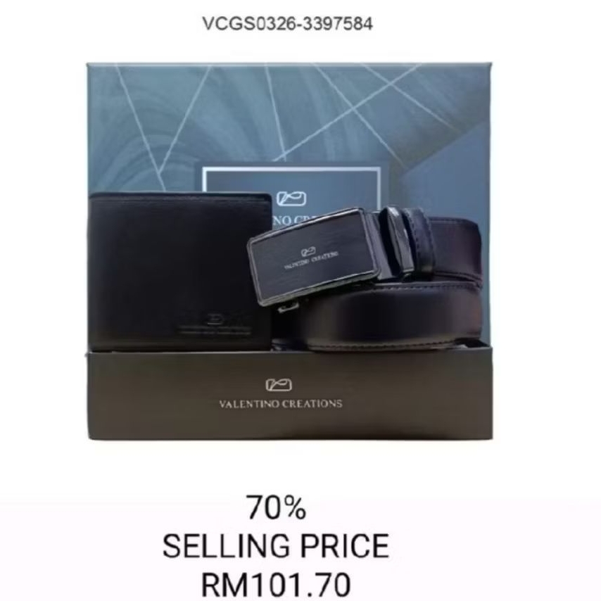 Set thắt lưng+Ví Da Valentino Creations Malaysia fullbox
