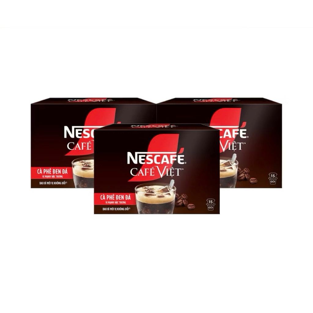 CÀ PHÊ HÒA TAN NESCAFÉ CAFÉ VIỆT – CÀ PHÊ ĐEN ĐÁ (HỘP 15 GÓI)
