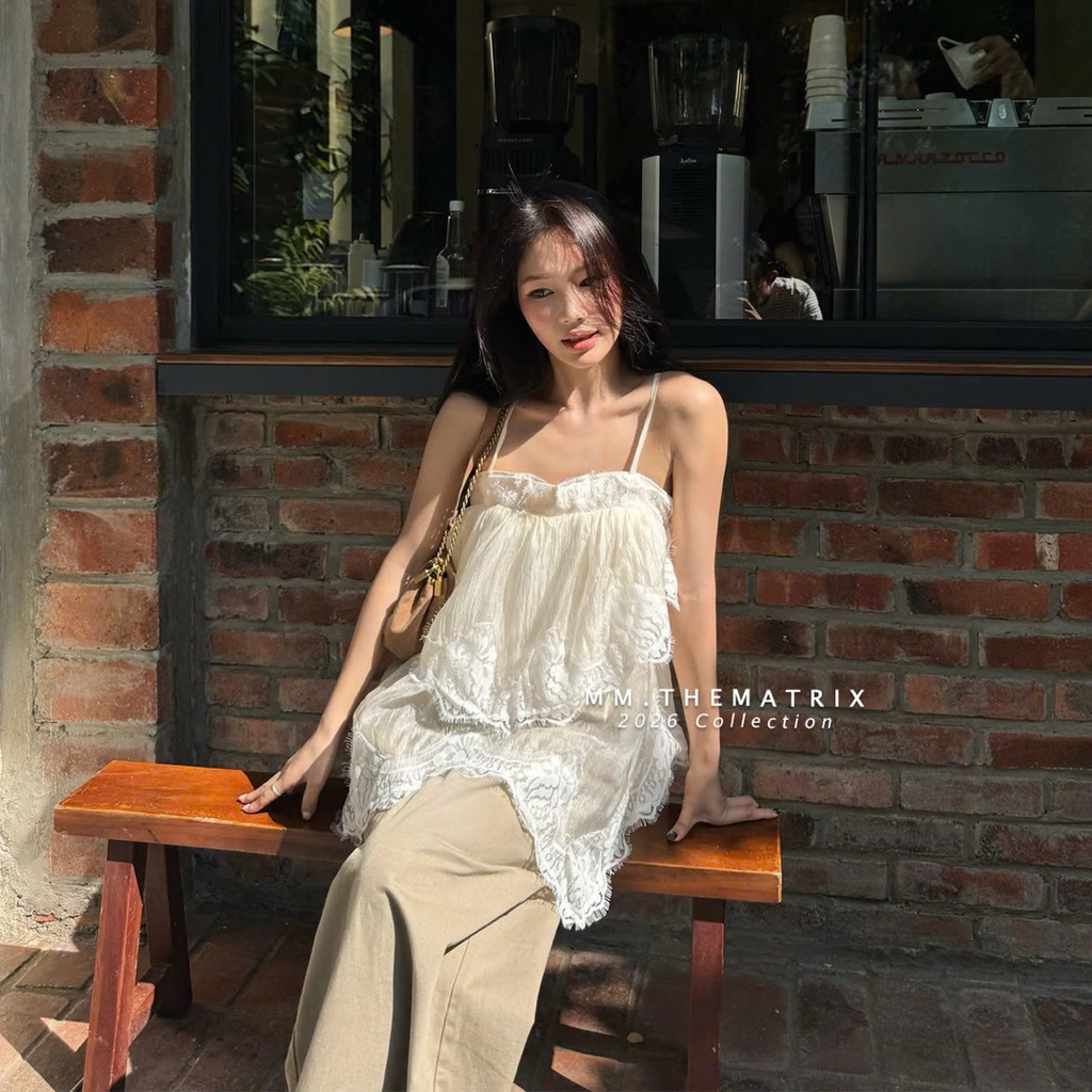 /Thematrix/ - (SẴN) Áo hai dây đi biển vải ren tơ/ Áo hai dây mùa hè (ảnh thật tự chụp) | BigBuy360 - bigbuy360.vn