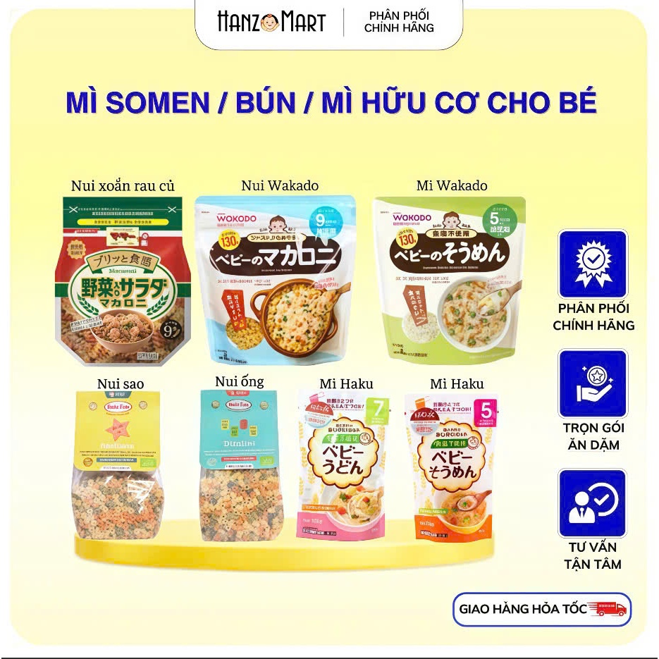Mì somen / bún / mì hữu cơ cho bé ăn dặm