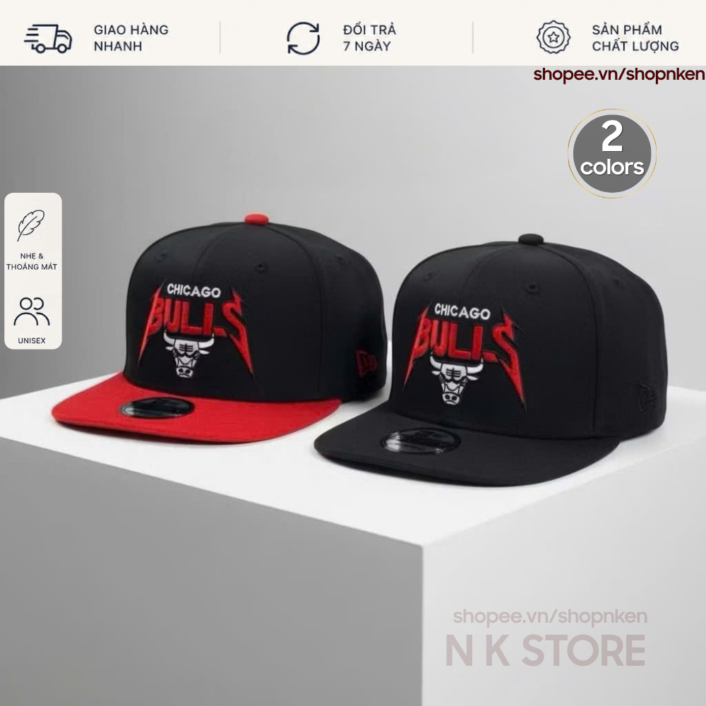 Mũ Snapback CHICAGO BULL – Form Hiphop Thêu Nổi Cao Cấp