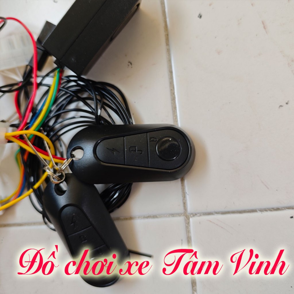 Bộ chống trộm xe Ecu zin kêu + khóa bánh mở khóa remote cho Evo Neo / Evo Grand / Grand lite / Feliz