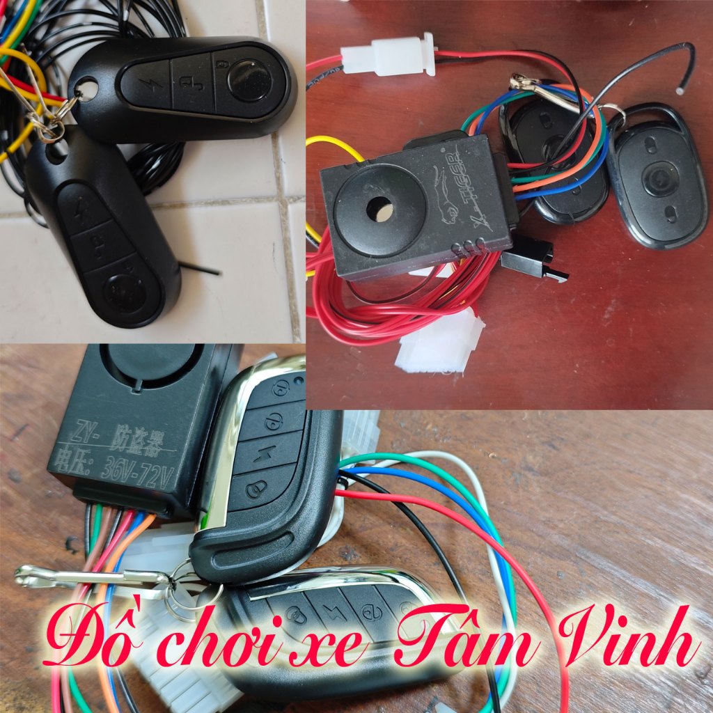 Bộ dây mở khóa remote+chống trộm khóa bánh Ecu zin xe Feliz(S/Neo/25),Klara S2/A2/Neo,Evo 200/Lite/N