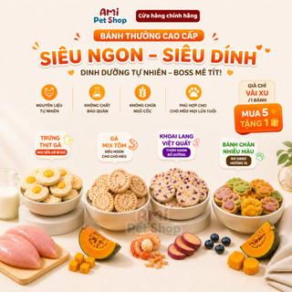 Snack Bánh Thưởng Cho Chó Mèo – Thịt Sấy Chân Mèo Mix Sữa Dê, Rau Củ, Phô Mai Béo Tăng Cân