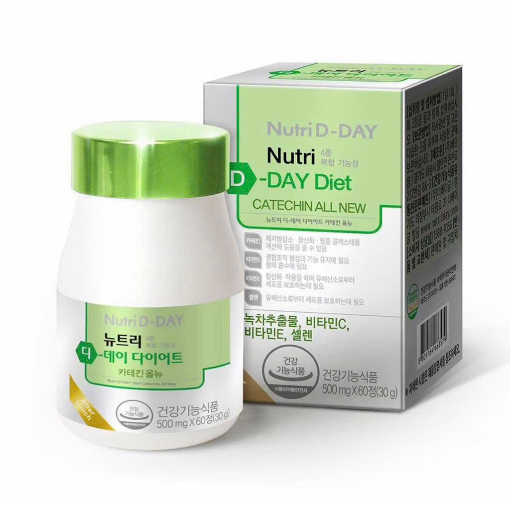 Thực phẩm bảo vệ sức khỏe Nutri D-Day Diet Catechin All New 60 Viên hỗ trợ kiểm soát vóc dáng