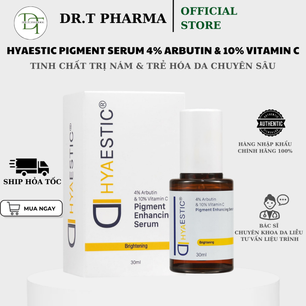 [HÀNG CÔNG TY] Tinh chất hỗ trợ trị nám Hyaestic Pigment Enhancing Serum 4% Arbutin & 10% Vitamin C